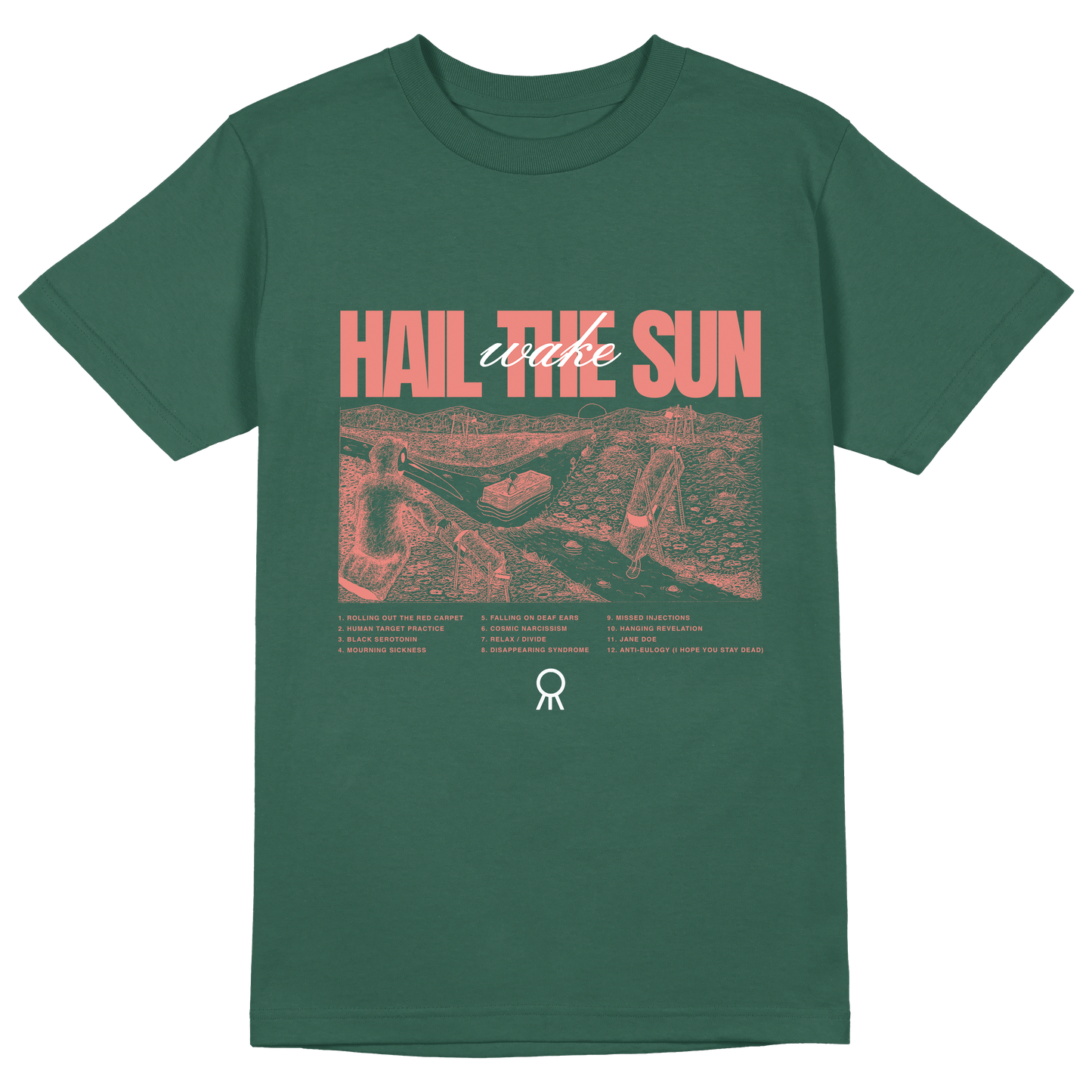 "Wake" Tracklist Tee on Green Tee