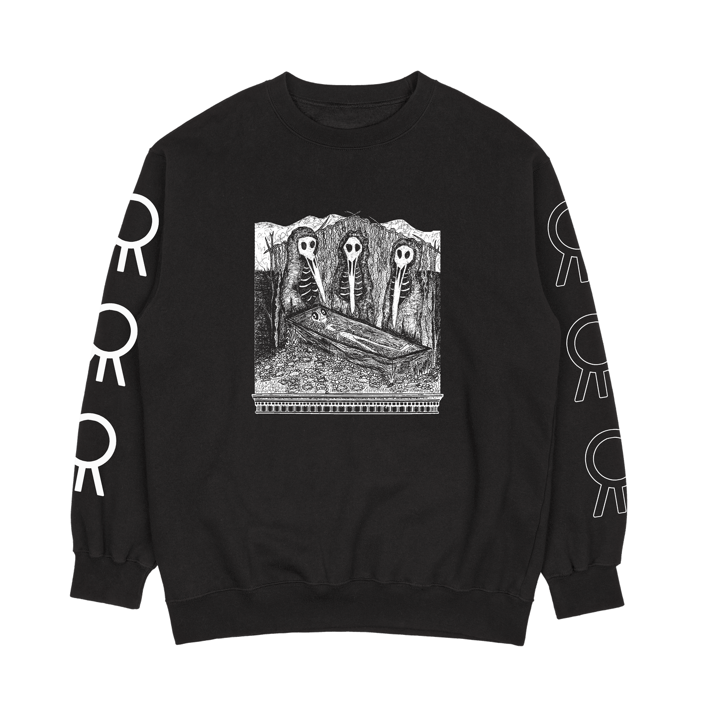 Black "Wake" Crewneck